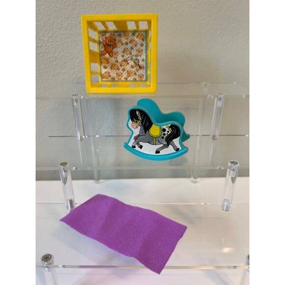 Vintage Fisher Price Little People Rocking Horse Playpen Nursery Set 1970's - Picture 2 of 8